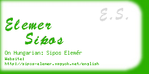 elemer sipos business card