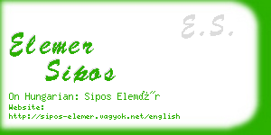elemer sipos business card